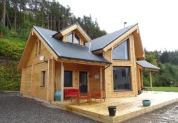 Exterior, Woodland, Lake / Pond, Countryside View, Woods (Cottage/House) at Log Cabin With Forrest And Loch Views, Highlands