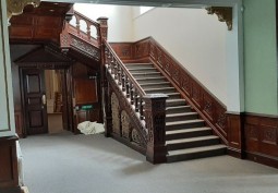 Staircase (Sweeping) at Disused Hotel With Distressed Interior For Filming, Hertfordshire