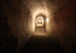 Corridor at renovated = London: Derelict Fort With Bunkers For Filming, Kent