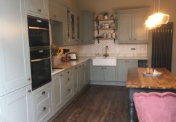 Kitchen With Table at Ground Floor Apartment With Garden For Filming, Edinburgh