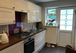 Kitchen (Cream or White units) at Cul-de-Sac Home in Cardiff For Filming, Glamorgan