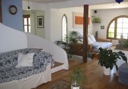 Livingroom, Open-plan at White Spanish Home In The Mountains Available For Filming
