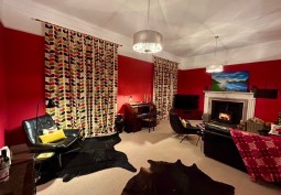 Livingroom, Fireplace at Ground Floor Period Apartment for Filming, Highlands