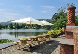Furniture, Outdoor Table at Luxury Country Lake House For Filming, Worcestershire