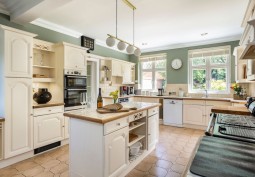Kitchen (With Island), Kitchen (Modern), Kitchen (White units), Kitchen (Electric/Induction Hob) at Luxury Country Lake House For Filming, Worcestershire