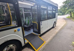 Land vehicle, Mode of transport at Fully Electric Bus For Filming, Hertfordshire