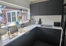 Kitchen (Coloured units), Kitchen (Modern), Kitchen (Electric/Induction Hob)