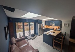 Kitchen (Coloured units), Kitchen (Modern) at End Of Terrace Home For Filming, Bristol