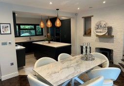 Kitchen With Table at Recently Renovated 1960’s House For Filming, Berkshire