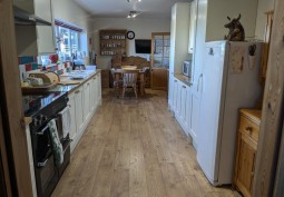 Kitchen With Table, Kitchen (White units), Kitchen (Electric/Induction Hob) at Bungalow With Farmland For Filming, Northumberland
