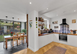 Kitchen, Kitchen (Modern), Open-plan, Kitchen (White units), Kitchen (Electric/Induction Hob) at Detached Home With Modern Exterior For Filming, South Yorkshire
