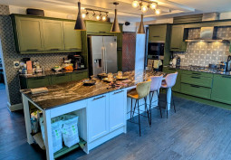 Kitchen (With Island), Kitchen (Coloured units), Kitchen (Gas Hob)