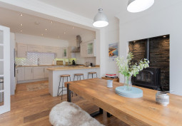 Fireplace, Kitchen With Table