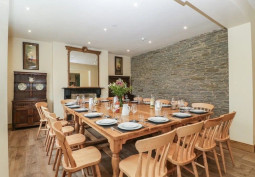 Diningroom at Large Nine Bedroom Farmhouse For Filming, Wales