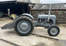 Automotive Tire, Agricultural machinery at Tractor With Transport Box For Filming, Cumbria