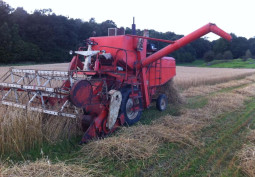 Agricultural machinery at Combine Harvester For Filming, Cumbria