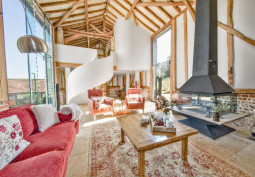Livingroom, Fireplace, Open-plan