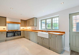 Kitchen (Coloured units), Kitchen (Modern), Kitchen (Gas Hob) at Period Home On Private Plot For Filming, Cheshire