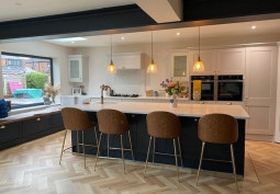 Windows, Kitchen (With Island), Kitchen (Coloured units), Wooden Floor, Commercial Kitchen, Colonial