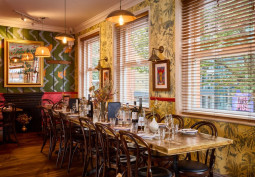 Restaurant, Fireplace, Pattern Wallpaper, Pub / Bar