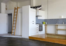 Kitchen, Warehouse, Loft / Attic, Industrial, Kitchen (Cream or White units), Open-plan