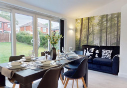 Diningroom, Pattern Wallpaper, Open-plan