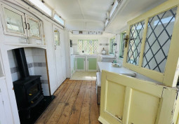 Wooden Floor, Cabin or Shepherds Hut, Wood Burner