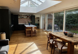 Kitchen, Kitchen With Table, Open-plan, Skylight, Bi-Fold Doors at Newly Refurbished Five Bedroom Residential Property For Filming, Hampshire