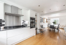 Kitchen (Cream or White units), Kitchen (Modern), Kitchen With Table, Kitchen (White units), Kitchen (Electric/Induction Hob) at Detached Home Across Three Floors For Filming, London