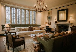 Livingroom, Fireplace at Majestic Grade II Listed Manor House For Filming, Somerset
