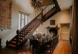 Stairway / Staircase, Diningroom at Majestic Grade II Listed Manor House For Filming, Somerset