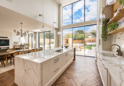Kitchen (With Island), Kitchen (Modern), Kitchen With Table, Kitchen (White units), Kitchen (Electric/Induction Hob) at Sleek New Build In London For Filming, London