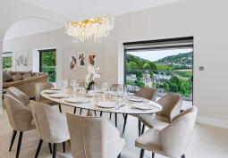 Diningroom at Contemporary Hillside Home With Panoramic Views Across The Valley For Filming, Derbyshire