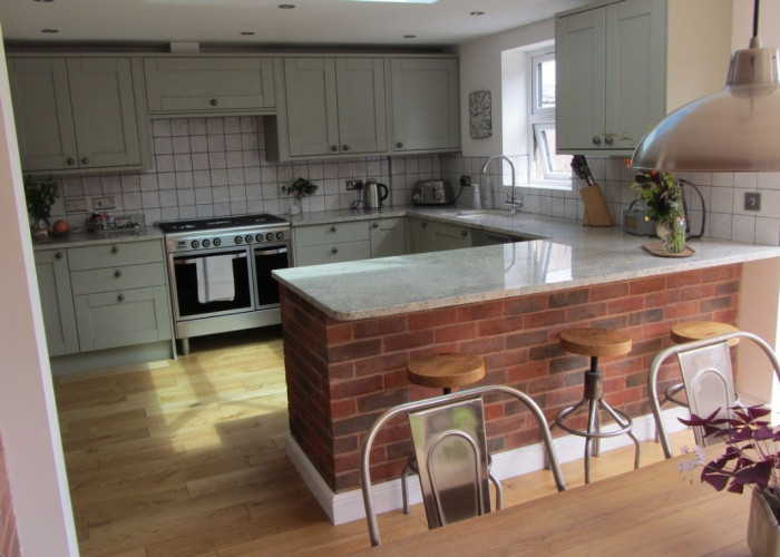 17. Kitchen (Coloured units), Kitchen With Table, Skylight