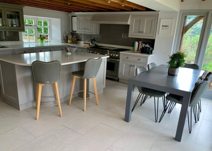4. Kitchen (With Island), Kitchen (Cream or White units), Kitchen With Table