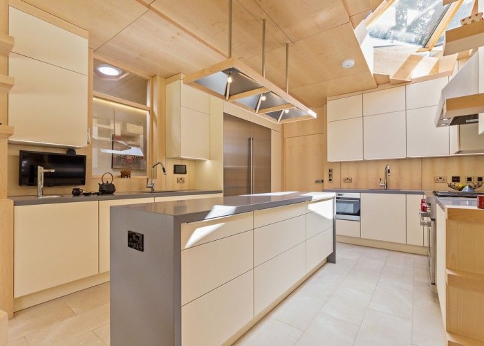 4. Kitchen (With Island), Kitchen (Cream or White units), Kitchen With Table