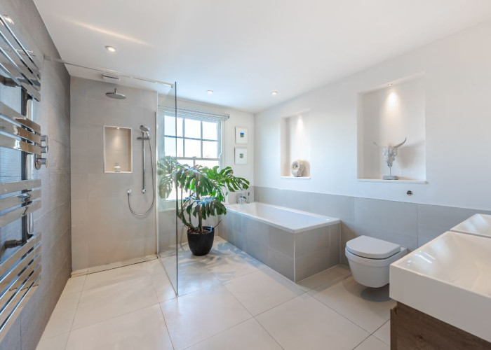 Bathroom (Large), Bathroom (Shower and bath) at Victorian Semi Detached Home For Filming, London