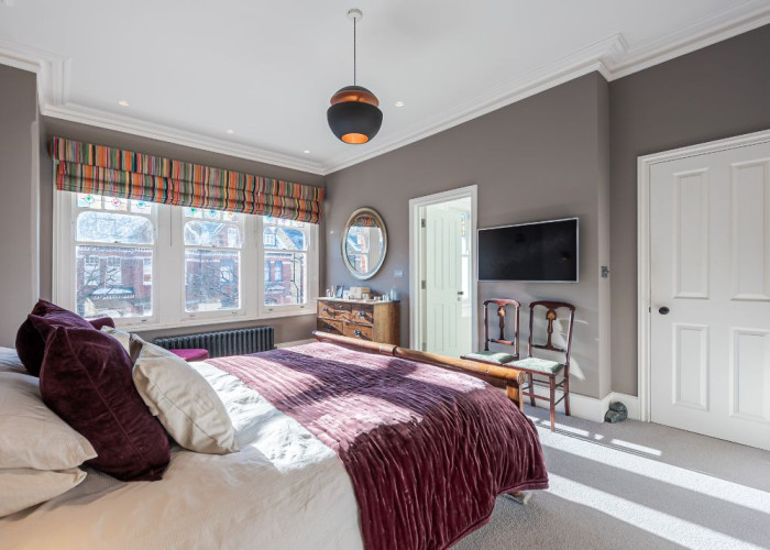 Interior design, Bed at Victorian Semi Detached Home For Filming, London