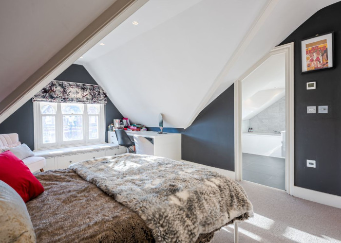 Bedroom, Ceiling at Victorian Semi Detached Home For Filming, London