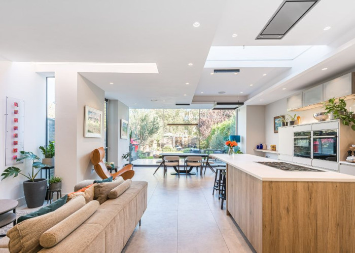 Open-plan, Skylight at Victorian Semi Detached Home For Filming, London