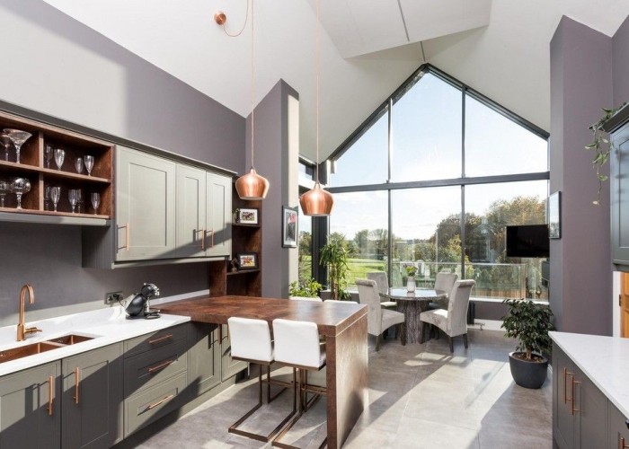 6. Kitchen (Coloured units), Kitchen (Modern), Kitchen With Table, Kitchen (Electric/Induction Hob)