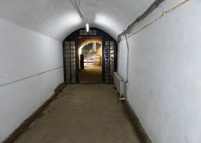 Corridor at renovated = London: Derelict Fort With Bunkers For Filming, Kent