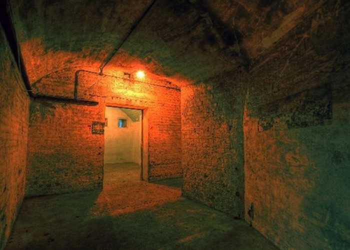 Tunnel at renovated = London: Derelict Fort With Bunkers For Filming, Kent