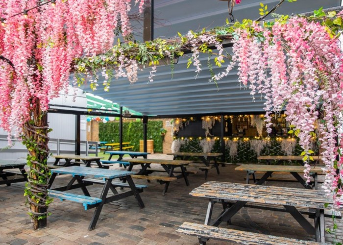 11. Colourful covered beer garden in London for filming