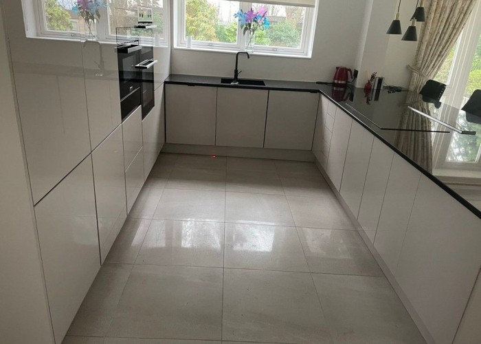 9. Kitchen (Cream or White units), Tiled Floor, Kitchen (Electric/Induction Hob)