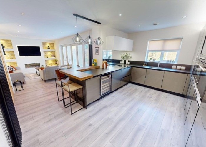 2. Kitchen (Coloured units), Open-plan