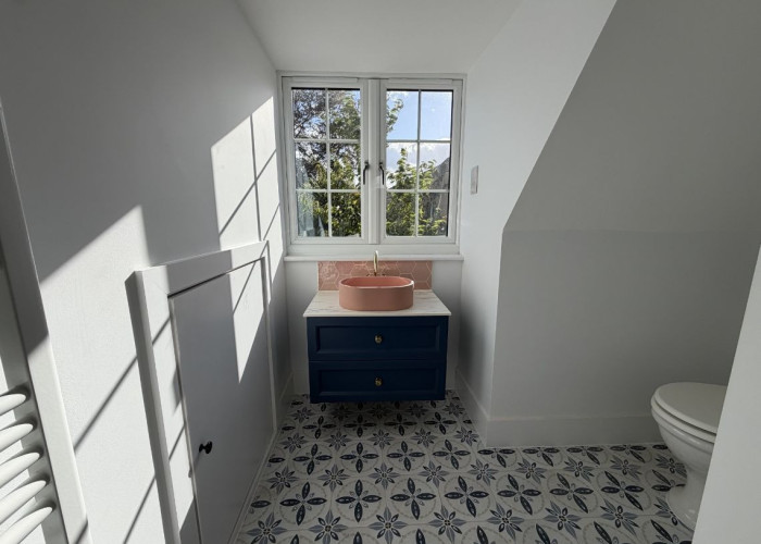 Flooring, Plumbing fixture at Farm House Under Renovation For Filming, Kent