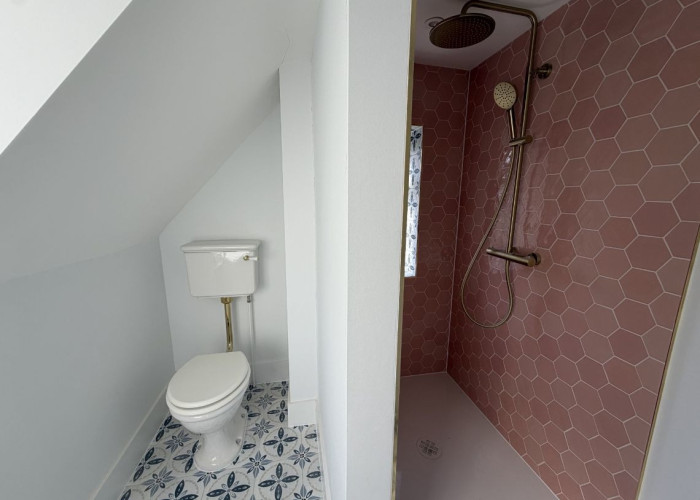 Bathroom, Wall at Farm House Under Renovation For Filming, Kent