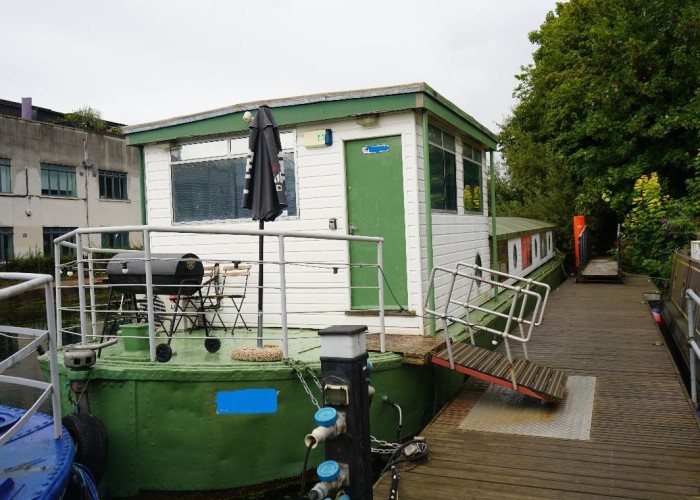 Large Barge In London For Filming