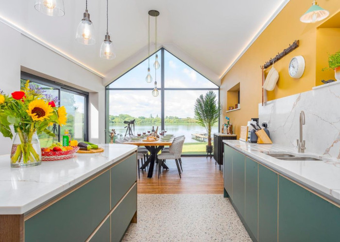 4. Kitchen (Coloured units), Kitchen With Table, Open-plan